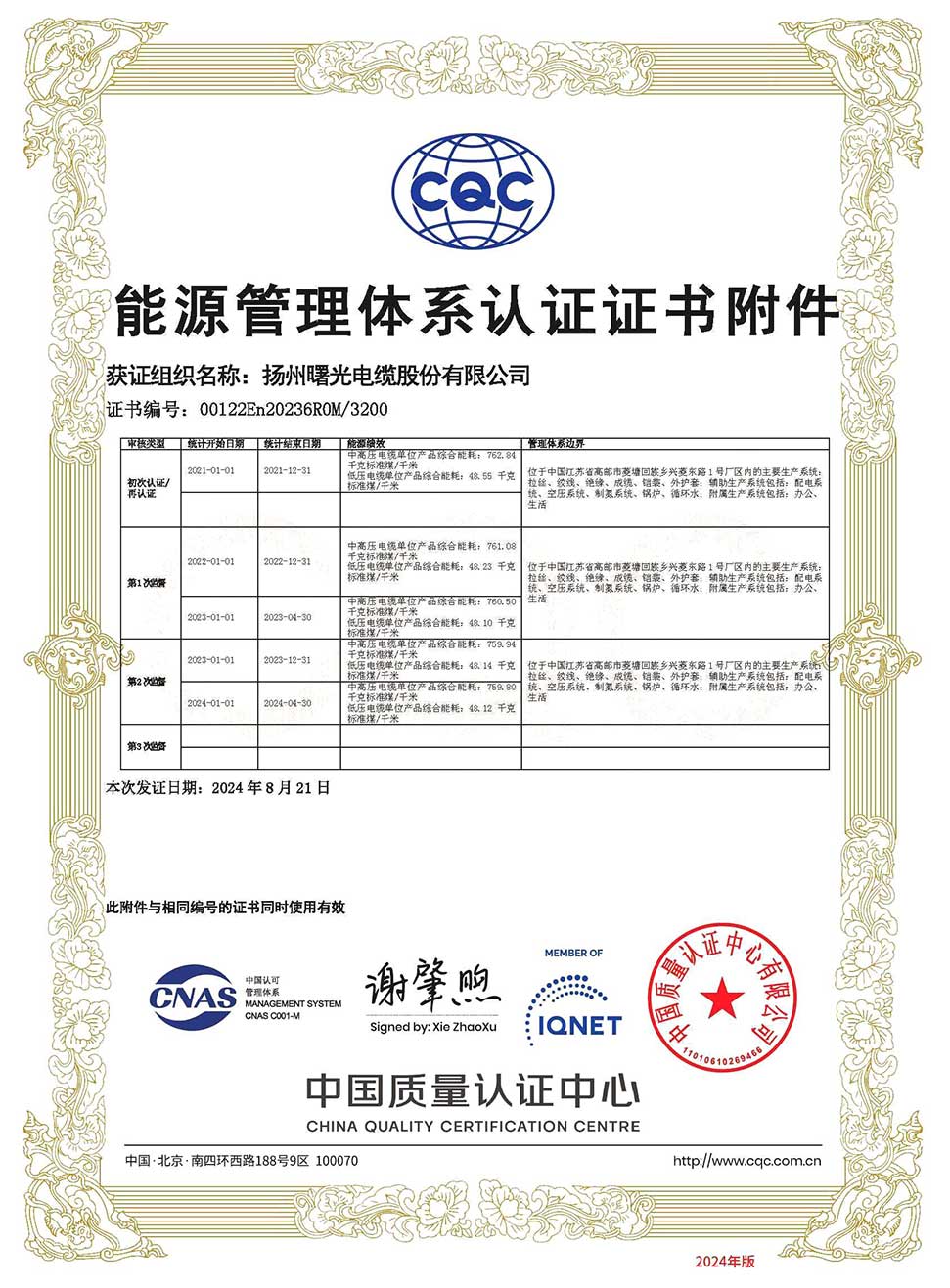 能源治理系统证书附件